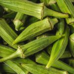 Top view of heap of okra,lady's finger