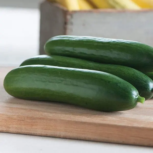 Diva cucumbers on a cutting board