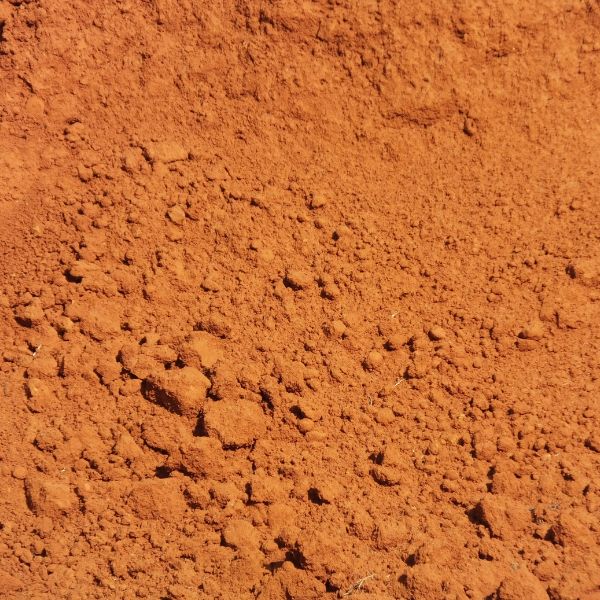 Close up of red clay soil
